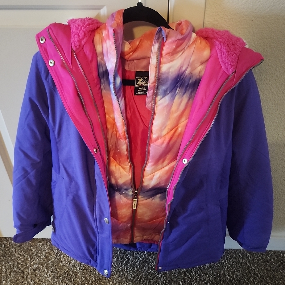 Girls Sz 14/16 2 in 1 Winter Jacket